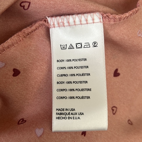 Free People Intimately Easy To Love Satin Slip Midi/Maxi Pink Hearts Dress Sz XS - Picture 12 of 12